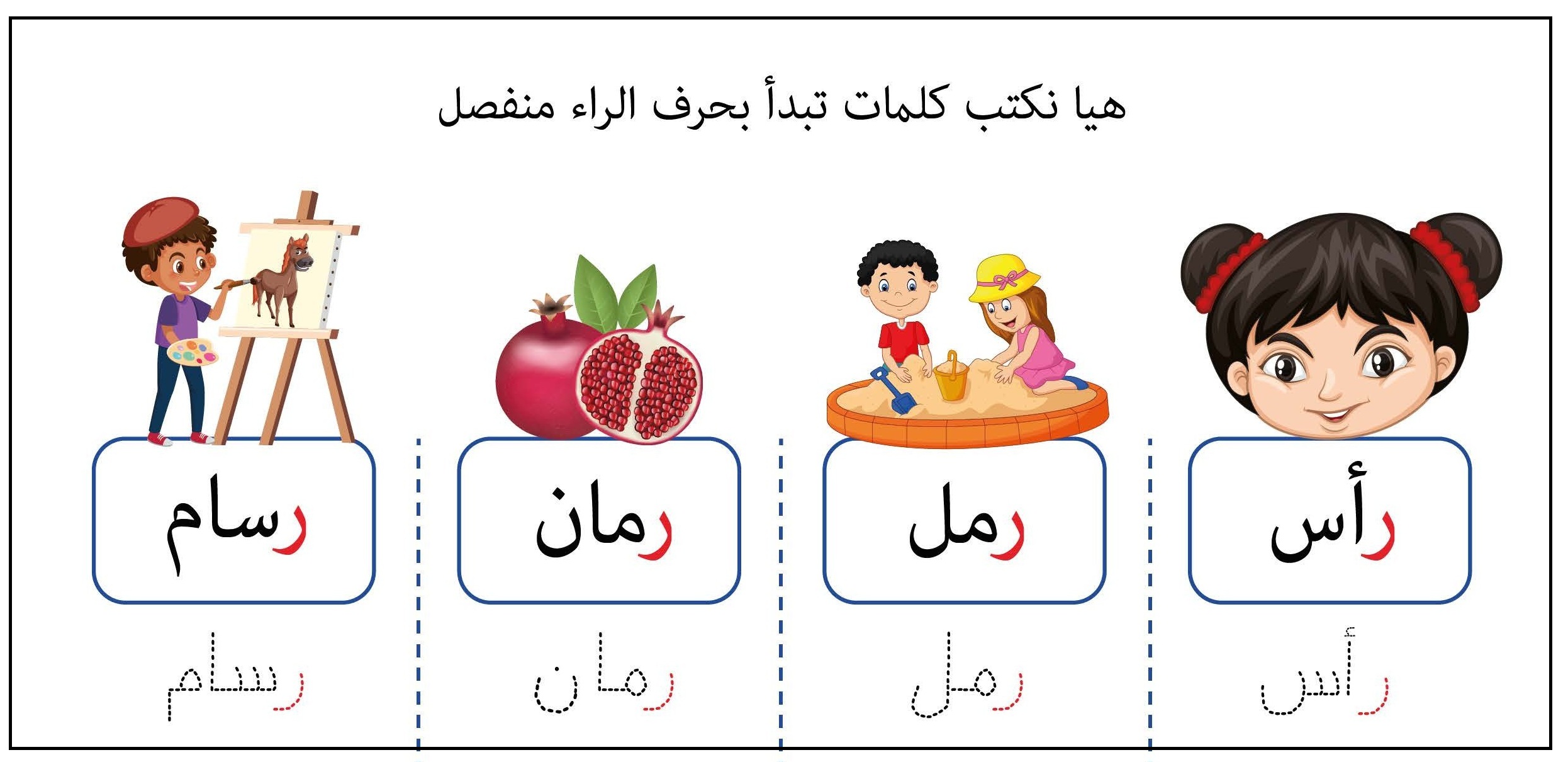 كلمات تبدأ بحرف الراء منفصل