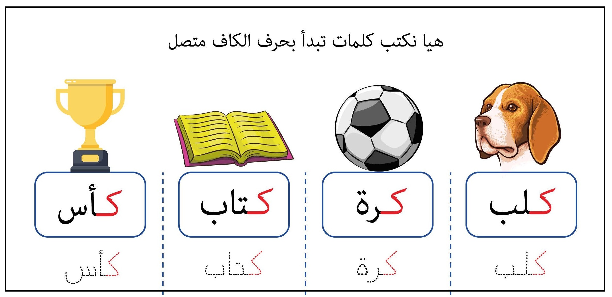 كلمات تبدأ بحرف الكاف متصل